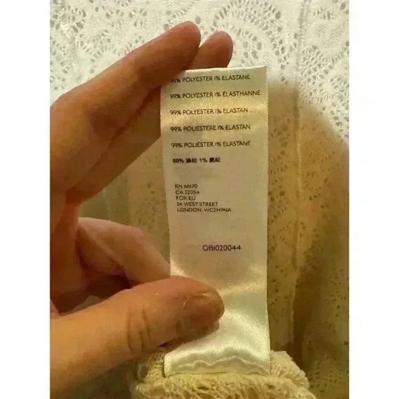 Free People Coffee in The Morning Ivory Lace Floral Tunic Top Size S Long Sleeve - Picture 2 of 12